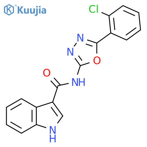 N-5-(2-chlorophenyl)-1,3,4-oxadiazol-2-yl-1H-indole-3-carboxamide structure