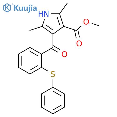 1H-Pyrrole-3-carboxylic acid, 2,5-dimethyl-4-[2-(phenylthio)benzoyl]-,methyl ester structure