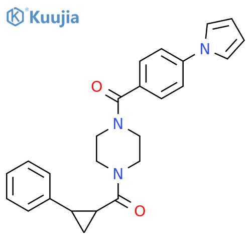 1-(2-phenylcyclopropanecarbonyl)-4-4-(1H-pyrrol-1-yl)benzoylpiperazine structure