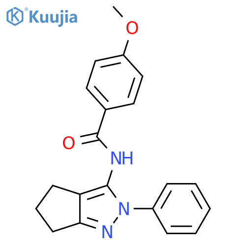 4-methoxy-N-{2-phenyl-2H,4H,5H,6H-cyclopenta[c]pyrazol-3-yl}benzamide structure