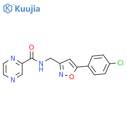 N-{5-(4-chlorophenyl)-1,2-oxazol-3-ylmethyl}pyrazine-2-carboxamide structure