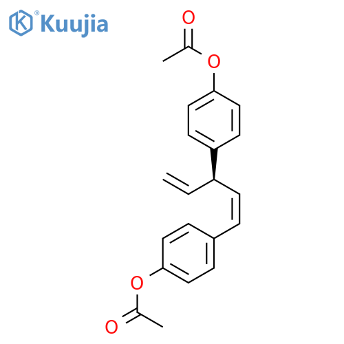 Phenol, 4,4′-[(1Z,3R)-3-ethenyl-1-propene-1,3-diyl]bis-, 1,1′-diacetate structure