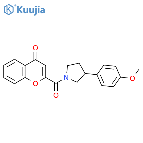 2-(3-(4-methoxyphenyl)pyrrolidine-1-carbonyl)-4H-chromen-4-one structure