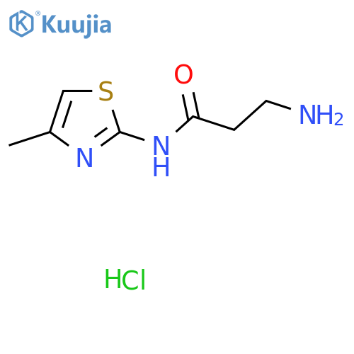 3-amino-N-(4-methyl-1,3-thiazol-2-yl)propanamide hydrochloride structure