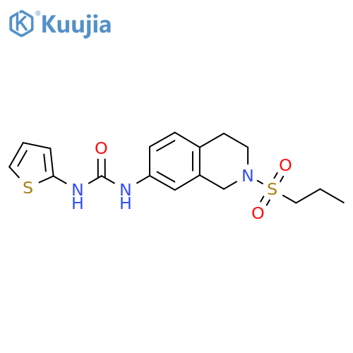 1-2-(propane-1-sulfonyl)-1,2,3,4-tetrahydroisoquinolin-7-yl-3-(thiophen-2-yl)urea structure