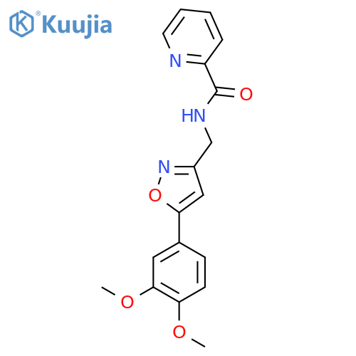 N-{5-(3,4-dimethoxyphenyl)-1,2-oxazol-3-ylmethyl}pyridine-2-carboxamide structure