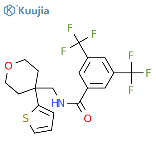 N-{4-(thiophen-2-yl)oxan-4-ylmethyl}-3,5-bis(trifluoromethyl)benzamide structure
