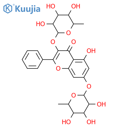 4H-1-Benzopyran-4-one, 3,7-bis[(6-deoxy-α-L-mannopyranosyl)oxy]-5-hydroxy-2-phenyl- structure