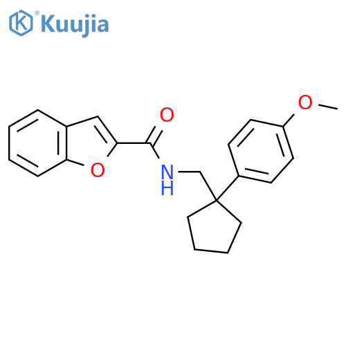 N-{1-(4-methoxyphenyl)cyclopentylmethyl}-1-benzofuran-2-carboxamide structure
