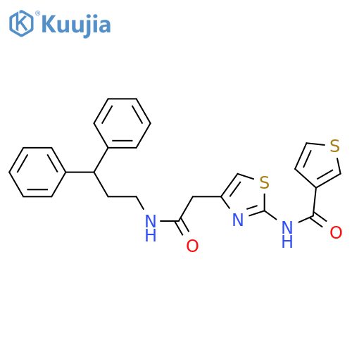 N-(4-{(3,3-diphenylpropyl)carbamoylmethyl}-1,3-thiazol-2-yl)thiophene-3-carboxamide structure