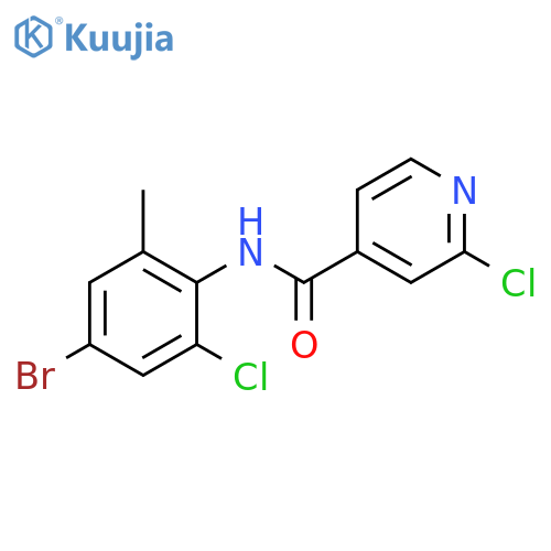 N-(4-bromo-2-chloro-6-methylphenyl)-2-chloropyridine-4-carboxamide structure