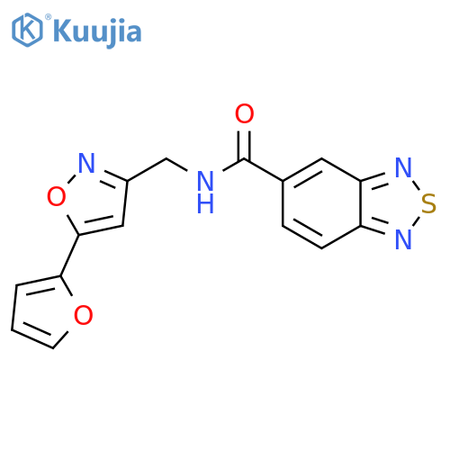 N-{5-(furan-2-yl)-1,2-oxazol-3-ylmethyl}-2,1,3-benzothiadiazole-5-carboxamide structure