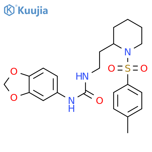 3-(2H-1,3-benzodioxol-5-yl)-1-{2-1-(4-methylbenzenesulfonyl)piperidin-2-ylethyl}urea structure