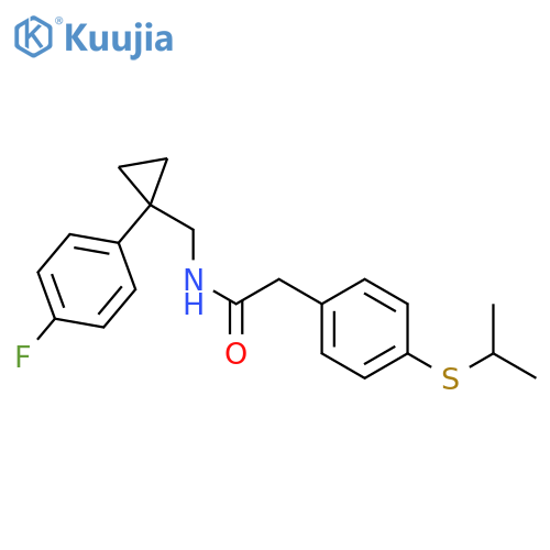 N-{1-(4-fluorophenyl)cyclopropylmethyl}-2-4-(propan-2-ylsulfanyl)phenylacetamide structure