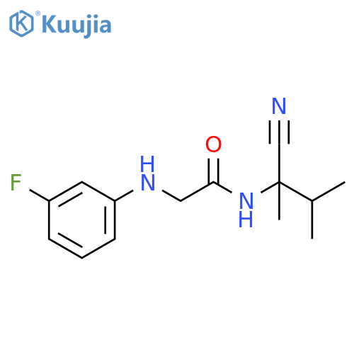 N-(1-cyano-1,2-dimethylpropyl)-2-(3-fluorophenyl)aminoacetamide structure