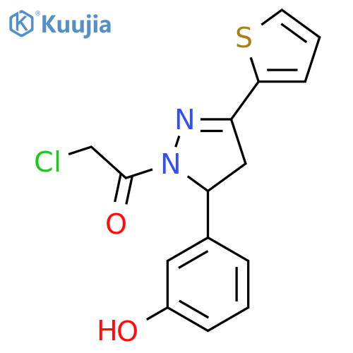 2-Chloro-1-[3-(3-hydroxyphenyl)-5-thiophen-2-yl-3,4-dihydropyrazol-2-yl]ethanone structure
