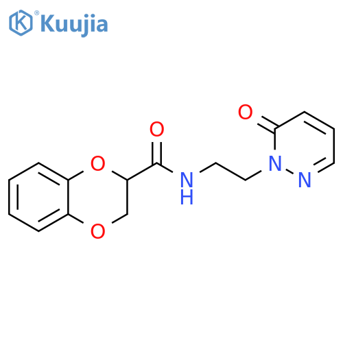 N-2-(6-oxo-1,6-dihydropyridazin-1-yl)ethyl-2,3-dihydro-1,4-benzodioxine-2-carboxamide structure