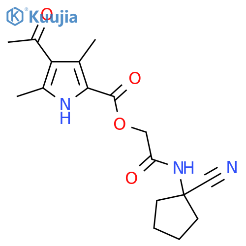 [(1-cyanocyclopentyl)carbamoyl]methyl 4-acetyl-3,5-dimethyl-1H-pyrrole-2-carboxylate structure