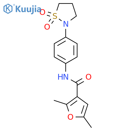 N-4-(1,1-dioxo-1lambda6,2-thiazolidin-2-yl)phenyl-2,5-dimethylfuran-3-carboxamide structure