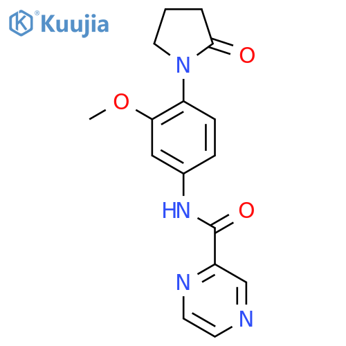 N-3-methoxy-4-(2-oxopyrrolidin-1-yl)phenylpyrazine-2-carboxamide structure