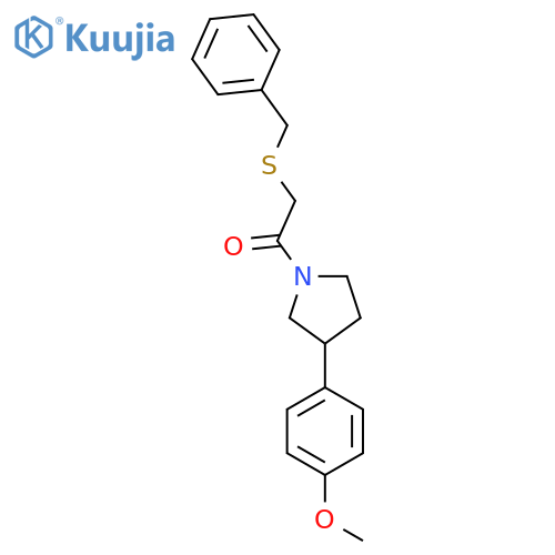 2-(benzylsulfanyl)-1-3-(4-methoxyphenyl)pyrrolidin-1-ylethan-1-one structure