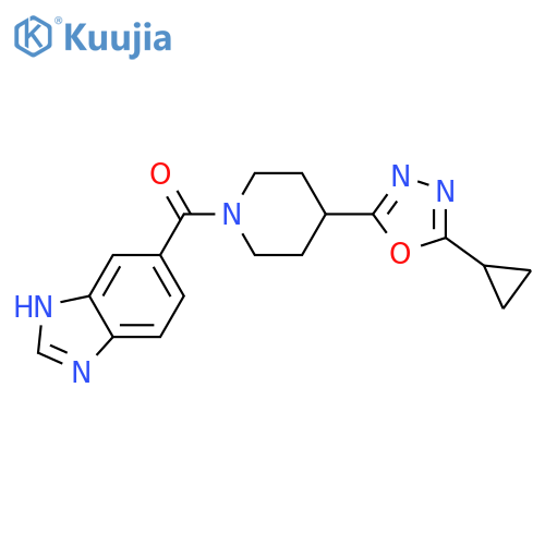 5-4-(5-cyclopropyl-1,3,4-oxadiazol-2-yl)piperidine-1-carbonyl-1H-1,3-benzodiazole structure