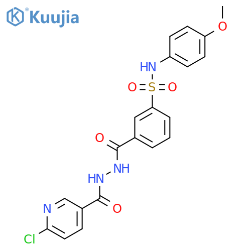 3-{[(6-chloropyridin-3-yl)formohydrazido]carbonyl}-N-(4-methoxyphenyl)benzene-1-sulfonamide structure