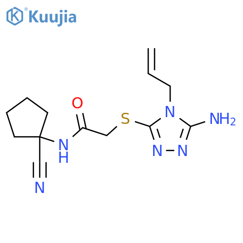 2-{[5-amino-4-(prop-2-en-1-yl)-4H-1,2,4-triazol-3-yl]sulfanyl}-N-(1-cyanocyclopentyl)acetamide structure
