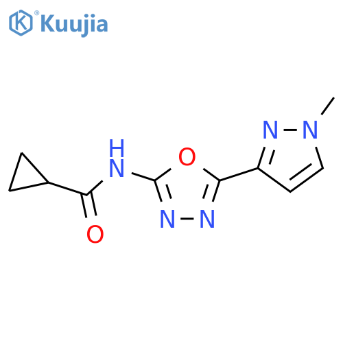N-[5-(1-methyl-1H-pyrazol-3-yl)-1,3,4-oxadiazol-2-yl]cyclopropanecarboxamide structure