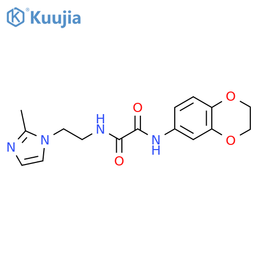 N'-(2,3-dihydro-1,4-benzodioxin-6-yl)-N-2-(2-methyl-1H-imidazol-1-yl)ethylethanediamide structure