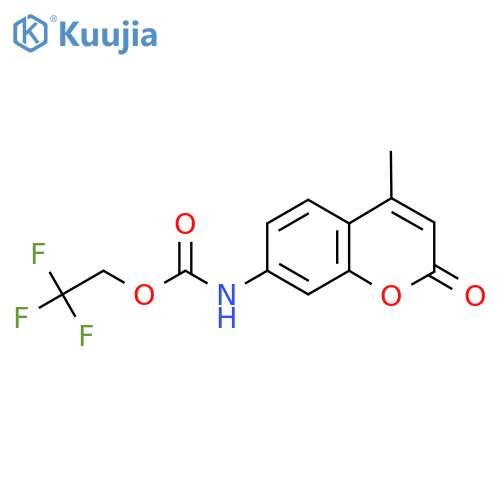 2,2,2-Trifluoroethyl N-(4-methyl-2-oxo-2H-chromen-7-yl)carbamate structure