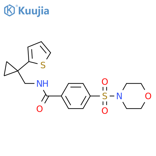 4-(morpholine-4-sulfonyl)-N-{1-(thiophen-2-yl)cyclopropylmethyl}benzamide structure