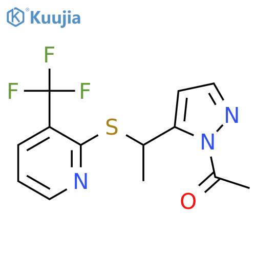 1-[5-(1-{[3-(trifluoromethyl)pyridin-2-yl]sulfanyl}ethyl)-1H-pyrazol-1-yl]ethan-1-one structure