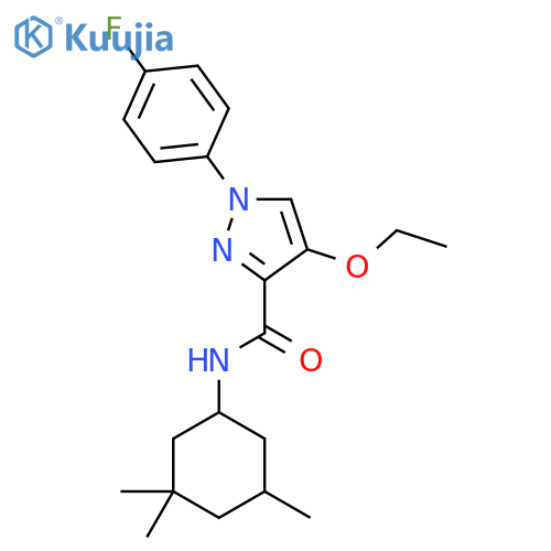 4-ethoxy-1-(4-fluorophenyl)-N-(3,3,5-trimethylcyclohexyl)-1H-pyrazole-3-carboxamide structure