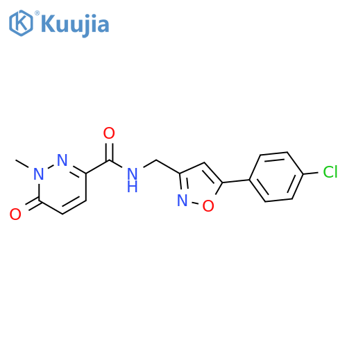 N-{5-(4-chlorophenyl)-1,2-oxazol-3-ylmethyl}-1-methyl-6-oxo-1,6-dihydropyridazine-3-carboxamide structure