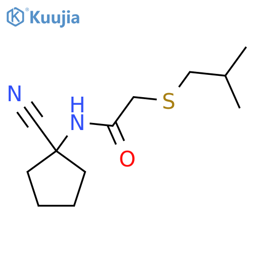N-(1-cyanocyclopentyl)-2-(2-methylpropyl)sulfanylacetamide structure