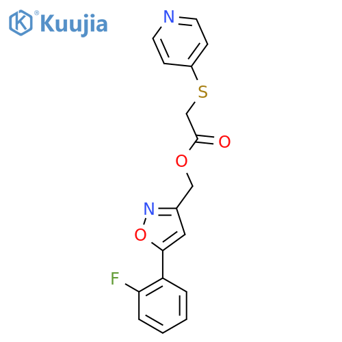 [5-(2-fluorophenyl)-1,2-oxazol-3-yl]methyl 2-(pyridin-4-ylsulfanyl)acetate structure