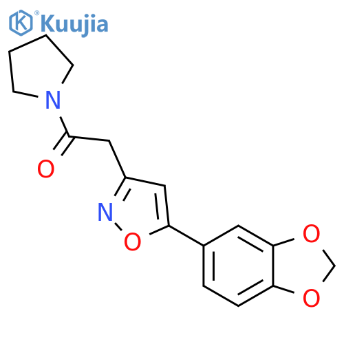 2-5-(2H-1,3-benzodioxol-5-yl)-1,2-oxazol-3-yl-1-(pyrrolidin-1-yl)ethan-1-one structure