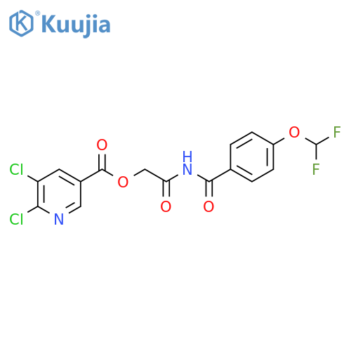 {[4-(Difluoromethoxy)benzoyl]carbamoyl}methyl 5,6-dichloropyridine-3-carboxylate structure