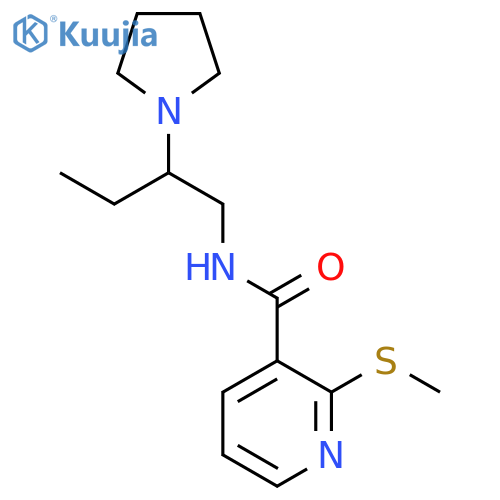 2-(methylsulfanyl)-N-2-(pyrrolidin-1-yl)butylpyridine-3-carboxamide structure