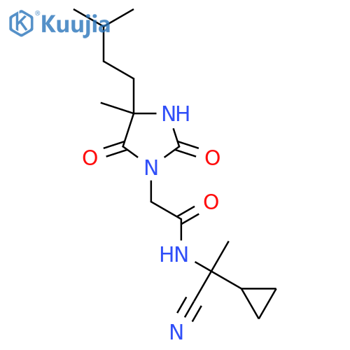 N-(1-cyano-1-cyclopropylethyl)-2-[4-methyl-4-(3-methylbutyl)-2,5-dioxoimidazolidin-1-yl]acetamide structure