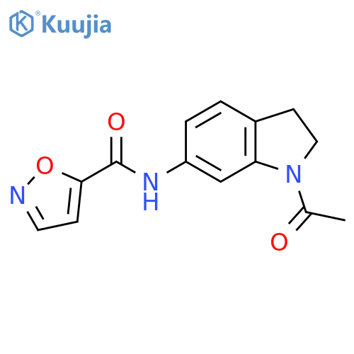 N-(1-acetyl-2,3-dihydro-1H-indol-6-yl)-1,2-oxazole-5-carboxamide structure