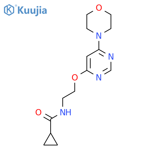 N-(2-{6-(morpholin-4-yl)pyrimidin-4-yloxy}ethyl)cyclopropanecarboxamide structure