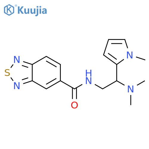 N-[2-(dimethylamino)-2-(1-methyl-1H-pyrrol-2-yl)ethyl]-2,1,3-benzothiadiazole-5-carboxamide structure