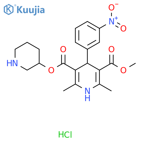 3-Methyl 5-piperidin-3-YL 2,6-dimethyl-4-(3-nitrophenyl)-1,4-dihydropyridine-3,5-dicarboxylate hcl structure