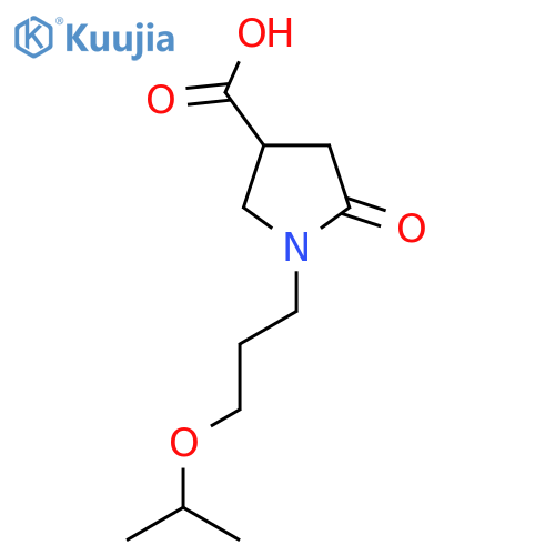 5-Oxo-1-[3-(propan-2-yloxy)propyl]pyrrolidine-3-carboxylic acid structure