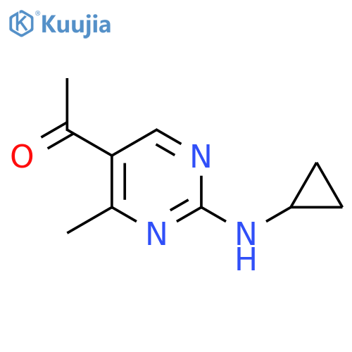 1-2-(Cyclopropylamino)-4-methylpyrimidin-5-ylethanone structure