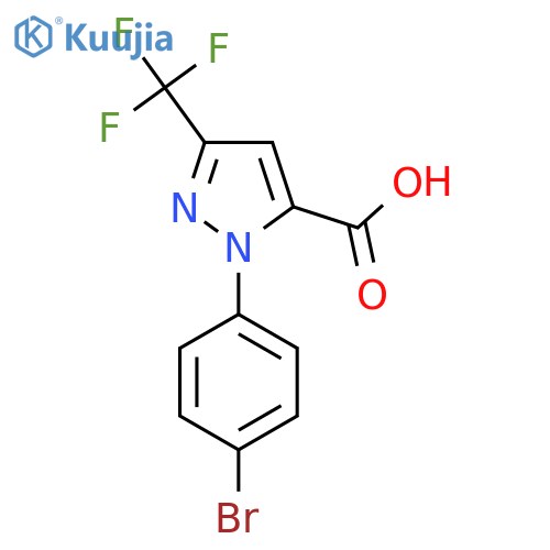 2-(4-Bromophenyl)-5-(trifluoromethyl)pyrazole-3-carboxylic acid structure