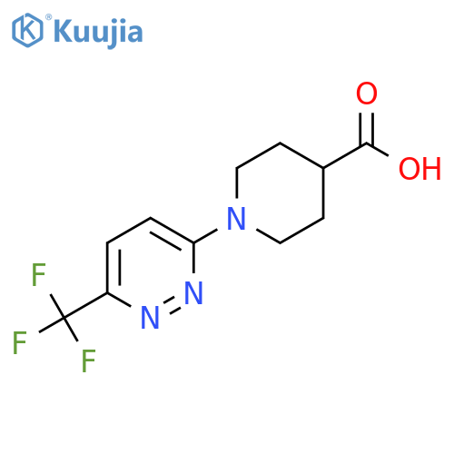 1-[6-(Trifluoromethyl)pyridazin-3-yl]piperidine-4-carboxylic acid structure