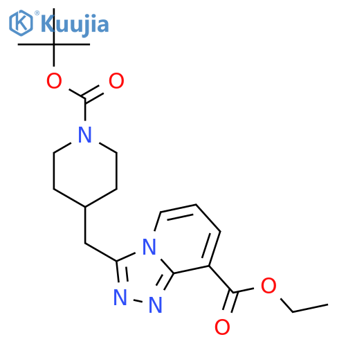 tert-Butyl 4-{[8-(ethoxycarbonyl)-[1,2,4]triazolo-[4,3-a]pyridin-3-yl]methyl}piperidine-1-carboxylate structure